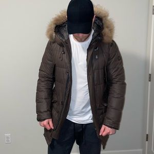 Mens down feather winter jacket